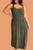 Jungle Green Smocked Frill Trim Straps Plus Size Maxi Dress Shewin