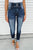 Dark Blue Vintage Washed High Waist Skinny Jeans Shewin