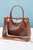 Chestnut Leather Chain Strap Clear Shoulder Bag Shewin