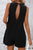 Black Solid Color Backless Sleeveless Romper Shewin