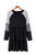 Black Striped Leopard Patchwork Pleated Long Sleeve Dress Shewin