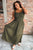 Jungle Green Smocked Frill Trim Straps Plus Size Maxi Dress Shewin