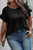 Black Ruffled Short Sleeve Plus Size Top Shewin