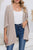 Apricot Textured Lace Trim Open Front Kimono Cardigan Shewin