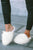 White Fuzzy Round Toe Home Slippers Shewin