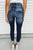 Dark Blue Vintage Washed High Waist Skinny Jeans Shewin