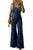 Blue High Waist Flared Jumpsuit