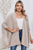 Apricot Textured Lace Trim Open Front Kimono Cardigan Shewin