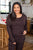 Gray Leopard Plus Size Long Sleeve Pants Outfit Shewin