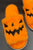 Yellow Fuzzy Halloween Pumpkin Open Toe Slippers Shewin