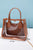 Chestnut Leather Chain Strap Clear Shoulder Bag Shewin