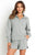 Gray Ribbed Zipper Sweatshirt w/ High Waist Shorts Set