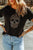 Black Rhinestone Leopard Skull Graphic Crewneck T Shirt Shewin