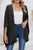 Apricot Textured Lace Trim Open Front Kimono Cardigan Shewin