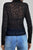 Leopard Stand Neck Long Sleeve Mesh Top