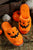 Yellow Fuzzy Halloween Pumpkin Open Toe Slippers Shewin