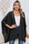 Apricot Textured Lace Trim Open Front Kimono Cardigan Shewin