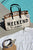 White Casual Letter Print  Canvas Tote Bag Shewin