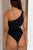 Bright Pink Solid Textured Cut Out Asymmetric One Piece Swimsuit Shewin