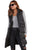 Black Solid Color Puffer Zip Up Pocketed Vest Coat Shewin