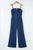 Blue High Waist Flared Jumpsuit