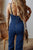 Blue High Waist Flared Jumpsuit