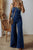 Blue High Waist Flared Jumpsuit