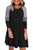 Black Striped Leopard Patchwork Pleated Long Sleeve Dress Shewin