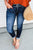 Dark Blue Vintage Washed High Waist Skinny Jeans Shewin