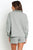 Gray Ribbed Zipper Sweatshirt w/ High Waist Shorts Set