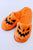 Yellow Fuzzy Halloween Pumpkin Open Toe Slippers Shewin