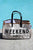 White Casual Letter Print  Canvas Tote Bag Shewin